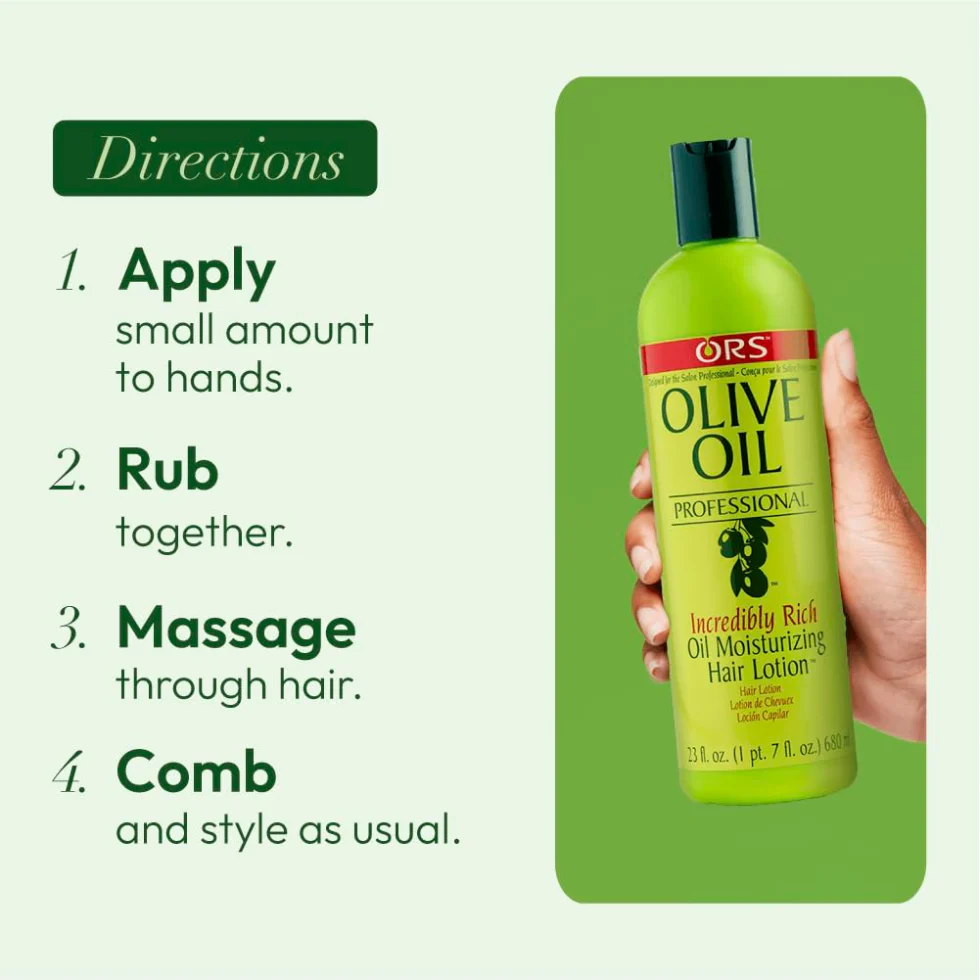 ORS Olive Oil Moisturizing Hair Lotion 680ml | Heat Protect & Shine - Image 3