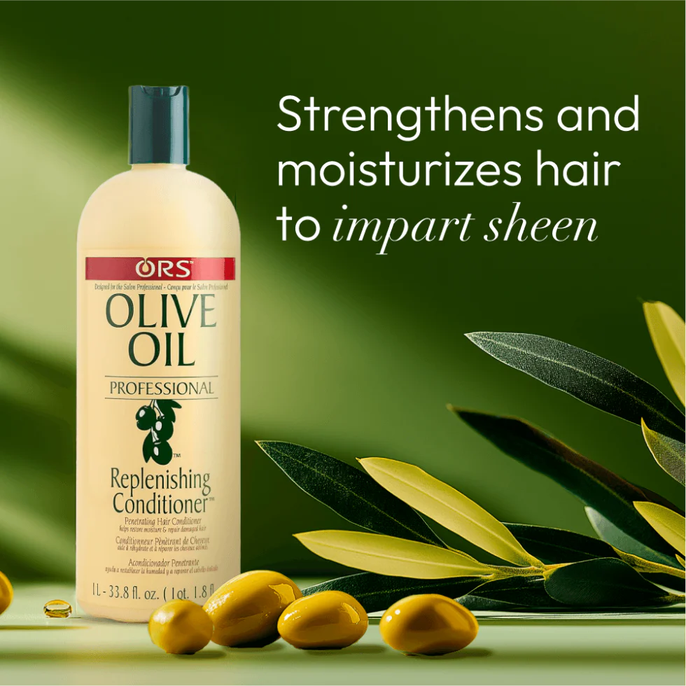 ORS Olive Oil Replenishing Conditioner 1L | Hydrate, Detangle & Shine - Image 3