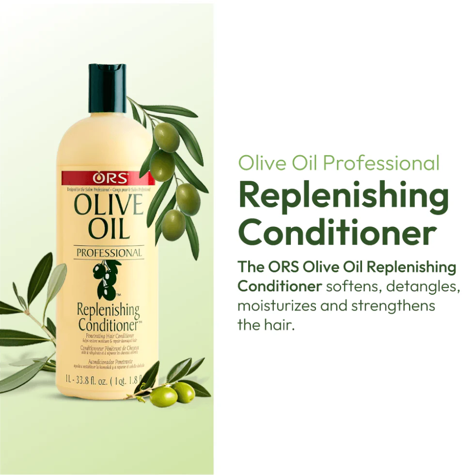 ORS Olive Oil Replenishing Conditioner 1L | Hydrate, Detangle & Shine - Image 5
