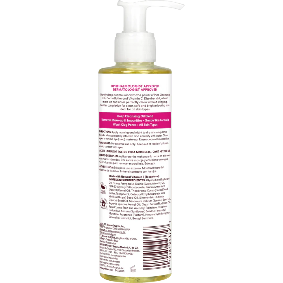 Palmers Cocoa Butter Cleansing Oil Face 190ml | Brightening Deep Clean Care - Image 2