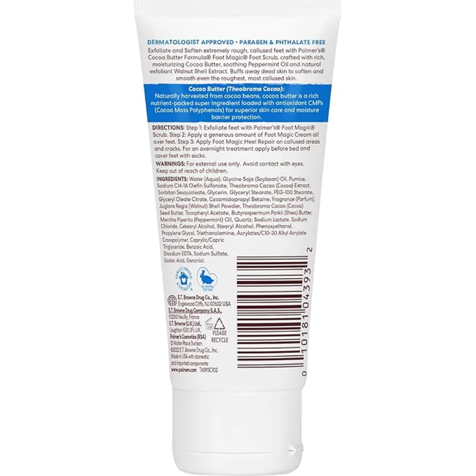 Palmers Foot Magic Cocoa Butter Scrub 60g | Exfoliating Foot Care Scrub - Image 3