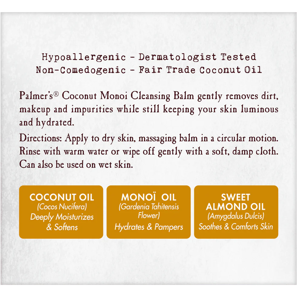 Palmers Coconut Monoi Cleansing Balm 2.25oz | Makeup Remover Face Cleanser - Image 3