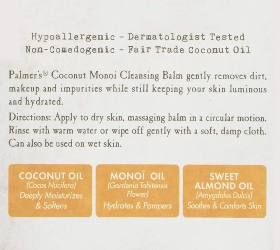 Palmers Coconut Monoi Cleansing Balm 2.25oz | Makeup Remover Face Cleanser - Image 4