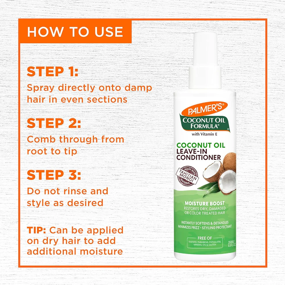 Palmer’s Coconut Oil Leave-In Conditioner 250ml | Repair Dry & Color-Treated Hair - Image 5