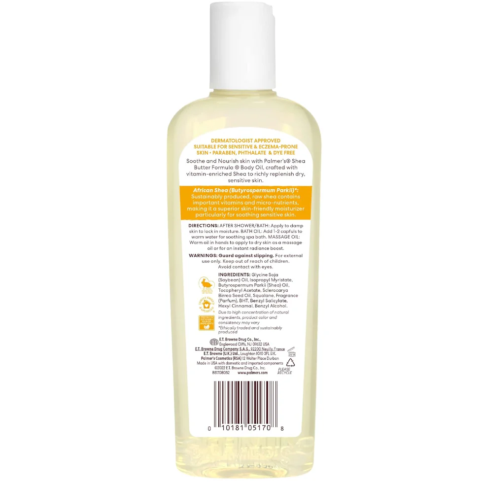 Palmers Raw Shea Nourish Body Oil 250ml | Vitamin Infused Hydrating Skin Oil - Image 2