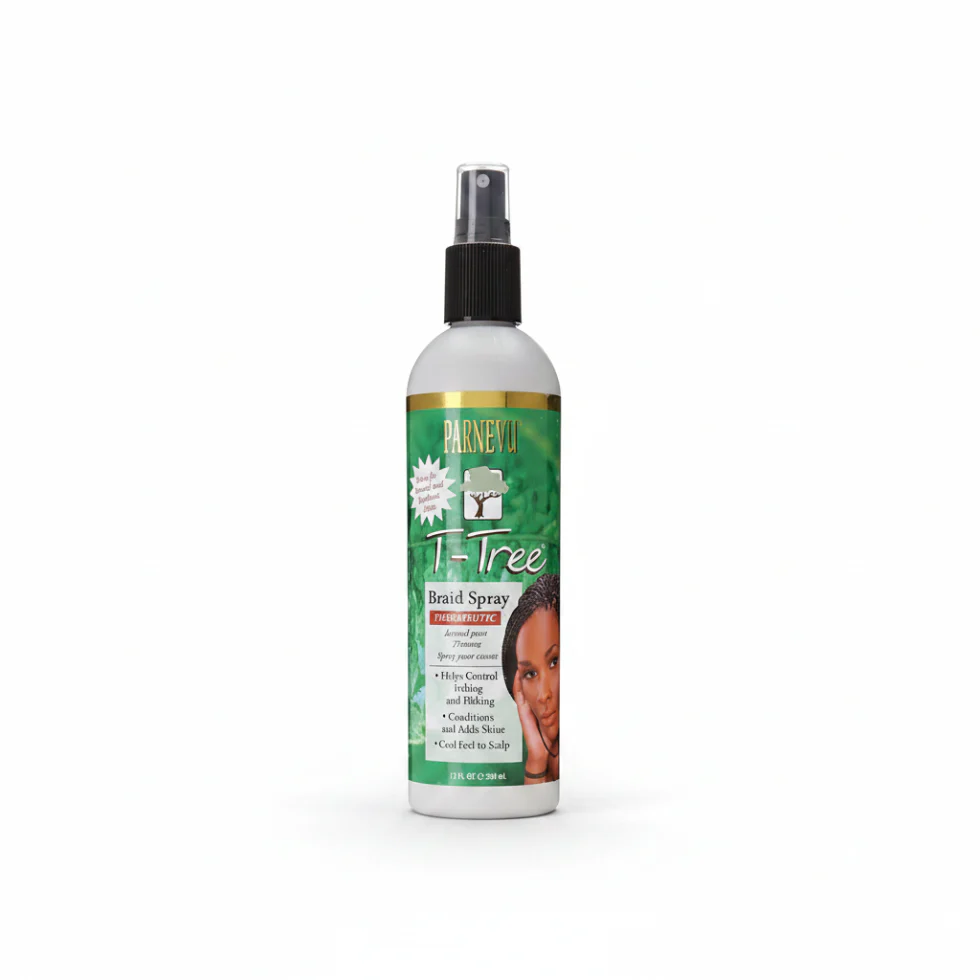Parnevu T-Tree Braid Spray Sheen Spray 12oz | Anti-Itch Moisture for Braids