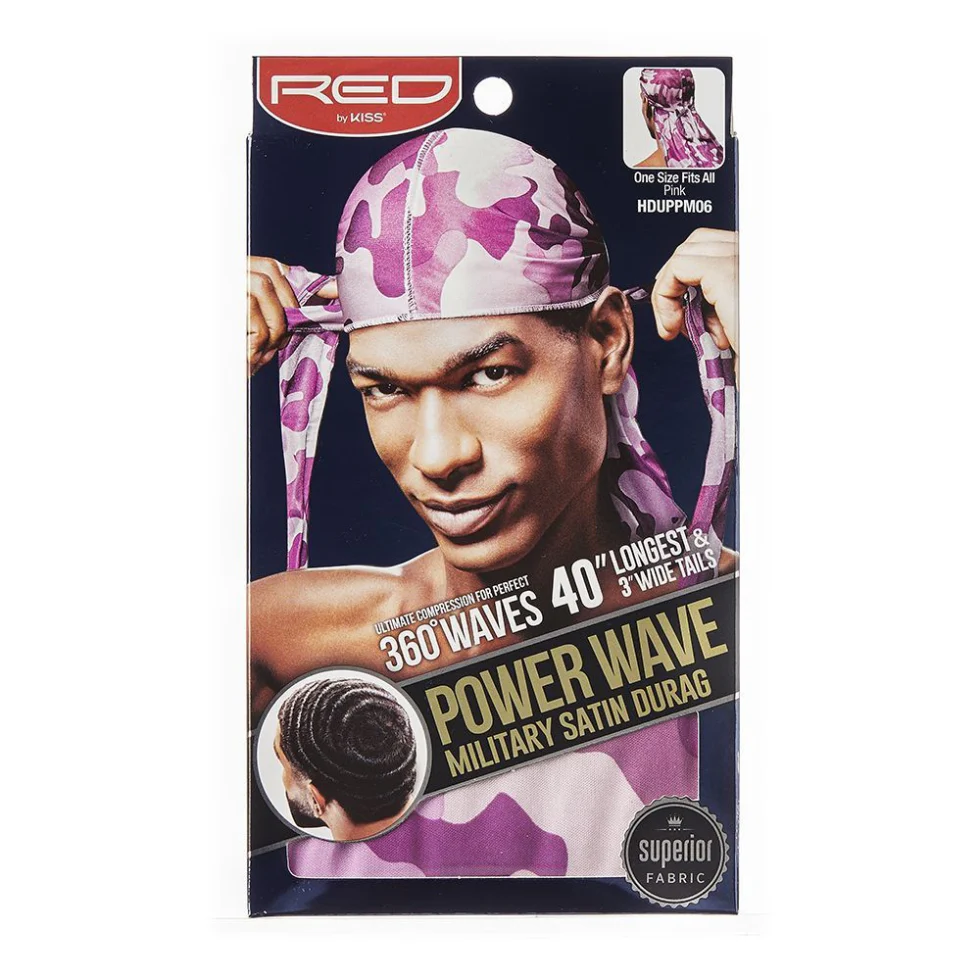 Power Wave Military Satin Durag Pink | Wave Training & Hair Protection