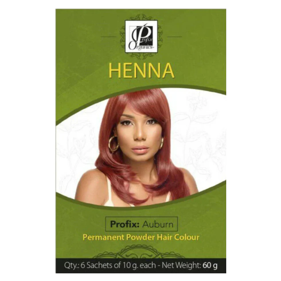 Profix Organics Henna Hair Colour Auburn 60g | Permanent Powder