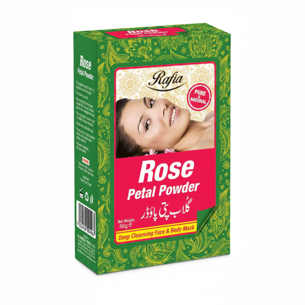 Rafia Rose Petal Powder 50g | Skin Brightening & Hydration Care