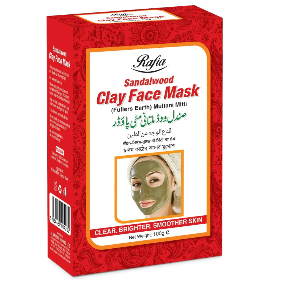 Rafia Sandalwood Clay Face Mask 100g | Glow, Acne Control & Skin Purify