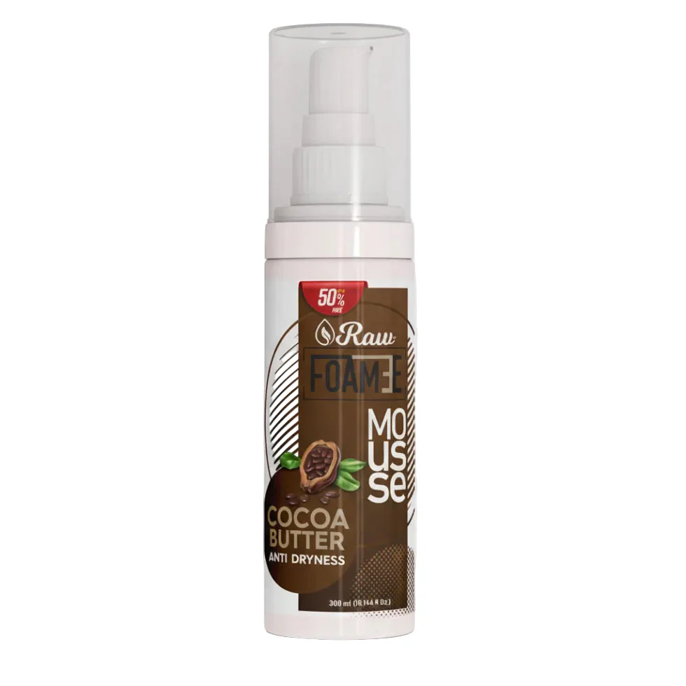 RAW Foam Mousse Cocoa Butter 300ml | Anti-Dryness Hydrating Hair Styling Mousse