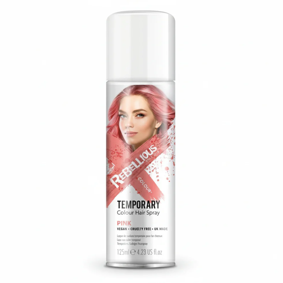Rebellious Pink Hair Colour Spray 125ml | Temporary Wash Out Hair Spray