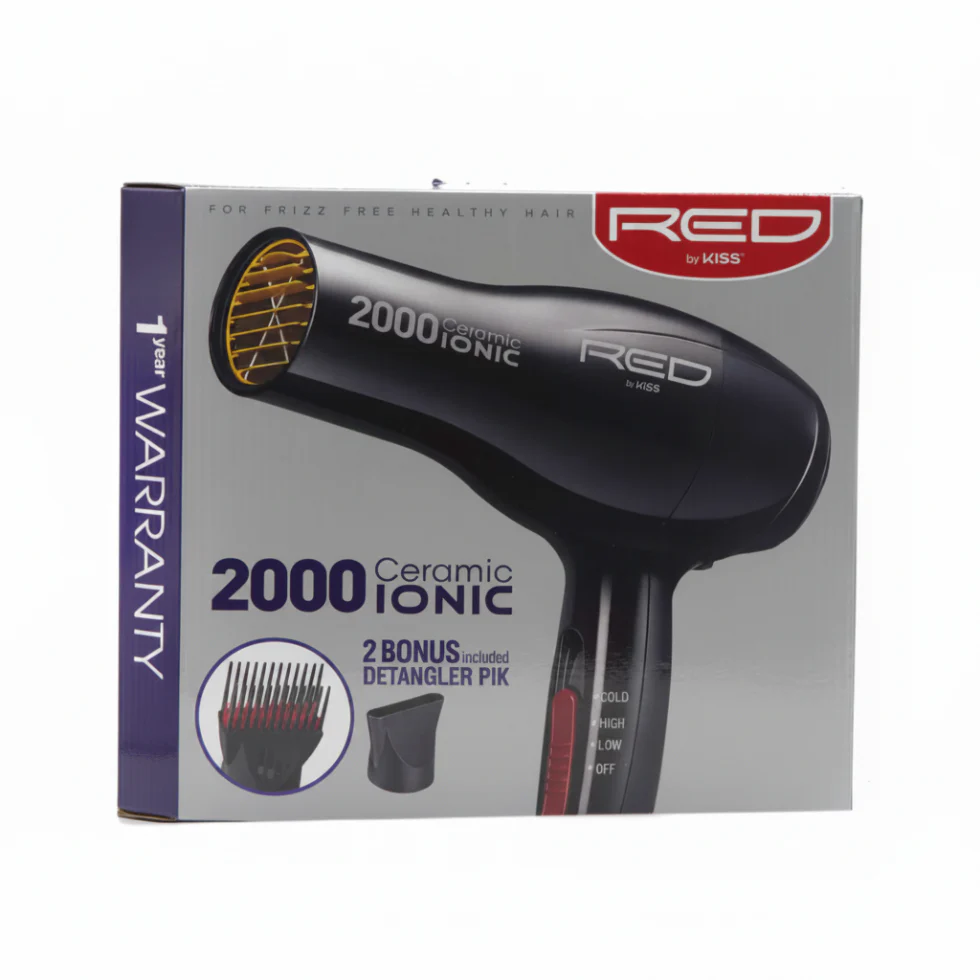 Red by Kiss 2000 Ceramic Ionic Hair Dryer | Frizz Control Blow Dryer 2000W - Image 2