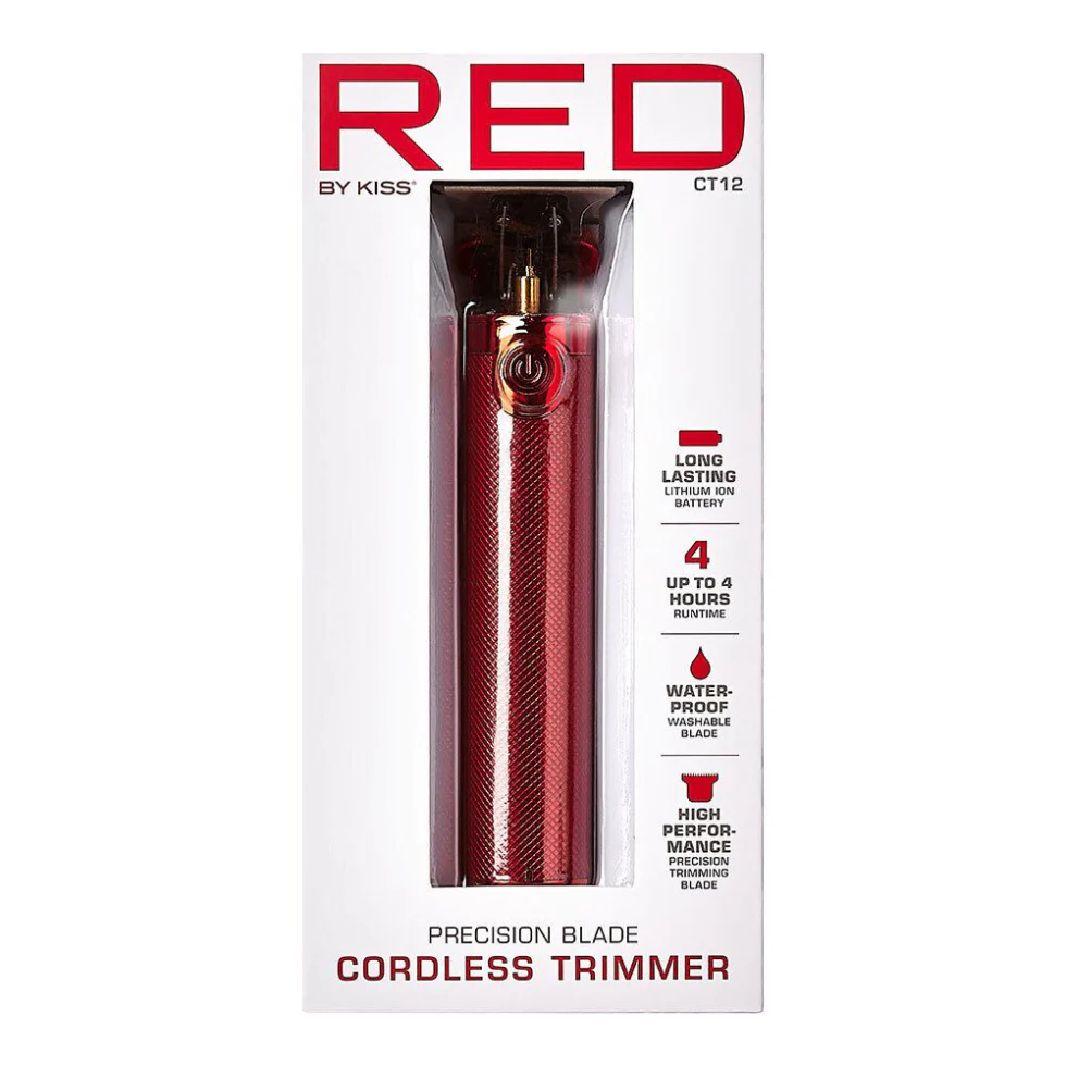Red by Kiss Precision Blade Cordless Trimmer CT12 | Red Grooming Tool