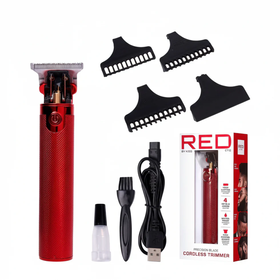 Red by Kiss Precision Blade Cordless Trimmer CT12 | Red Grooming Tool - Image 2
