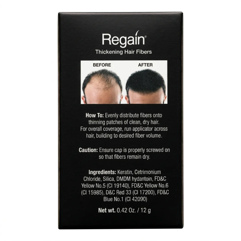 Regain Thickening Hair Fibers Black 0.42 oz | Instant Volume & Coverage - Image 2