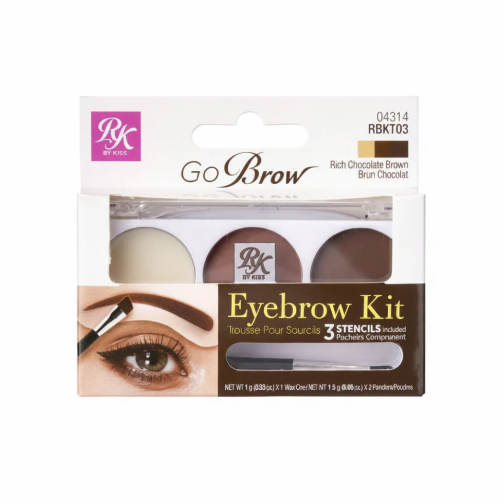 Rk By Kiss Go Brow Eyebrow Kit Rich Chocolate Brown Brun Chocolate