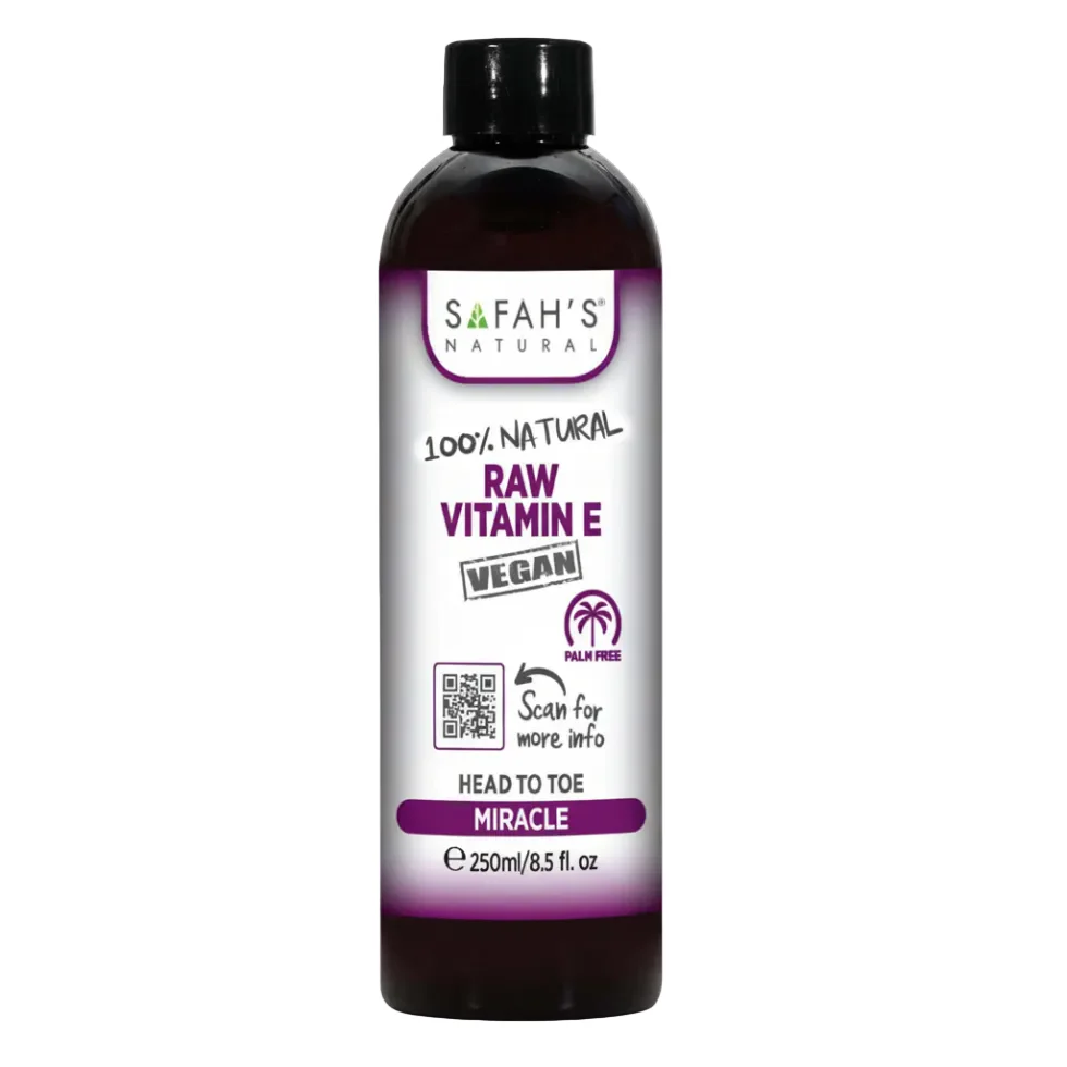 Safah’s Naturals Pure Raw Vitamin E Oil 250ml | Skin Repair & Hair Nourishment
