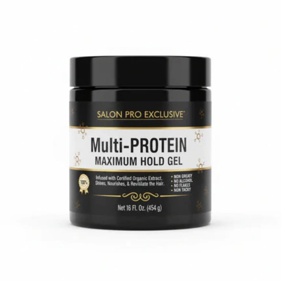 Salon Pro Multi-Protein Maximum Hold Gel 16oz | Strong Hold Styling Control