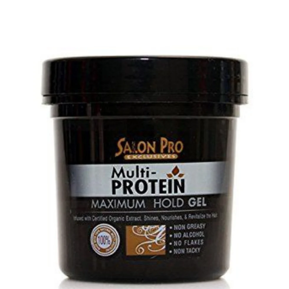 Salon Pro Multi-Protein Maximum Hold Gel 8oz | Strong Styling Control Gel