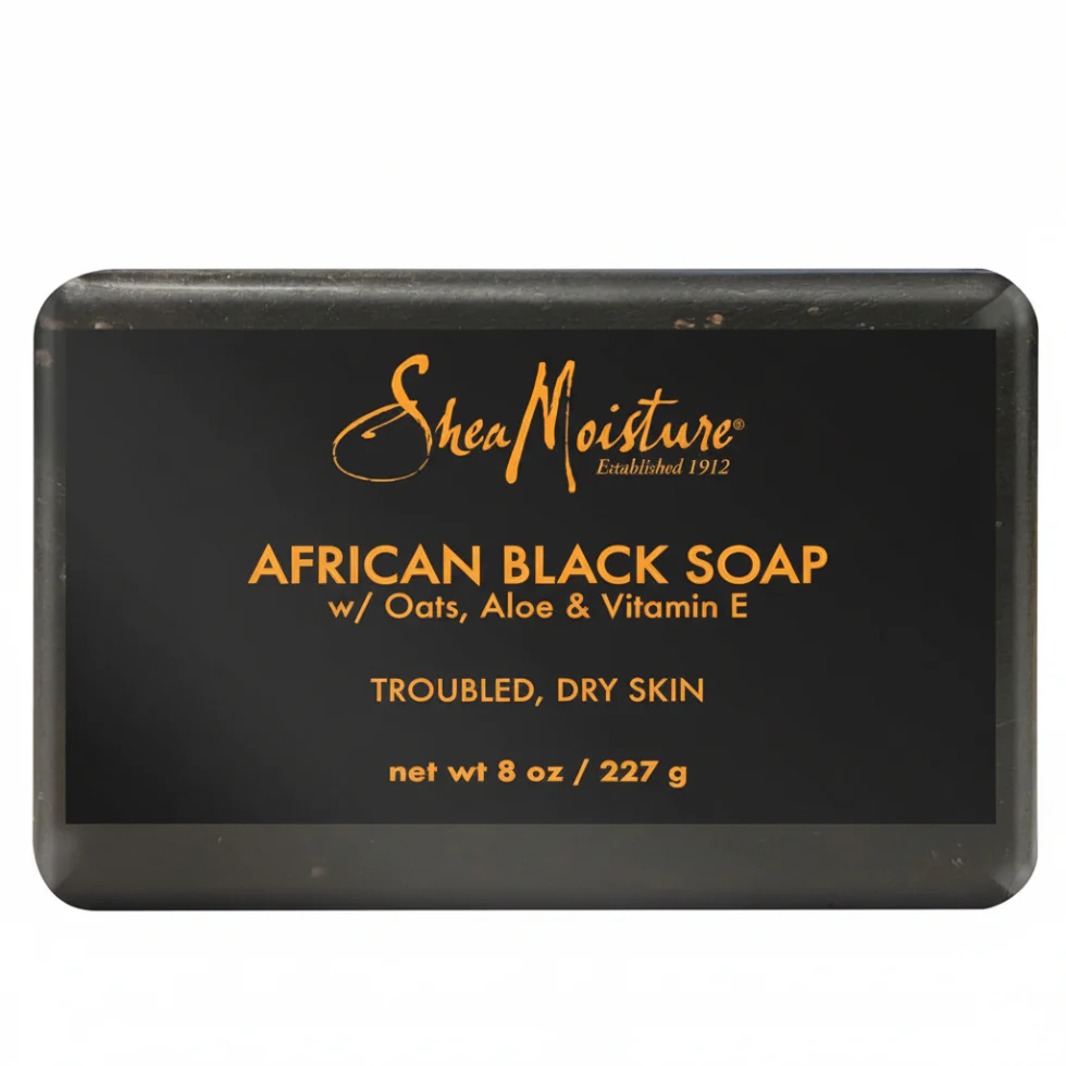 Shea Moisture African Black Soap Bar with Shea Butter 8oz | Troubled Skin Care