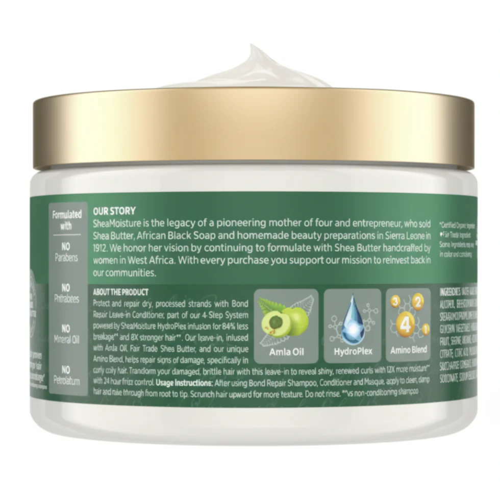 Shea Moisture Amla Oil Bond Repair Leave-In Conditioner 11oz | Strengthen Hair Care - Image 3