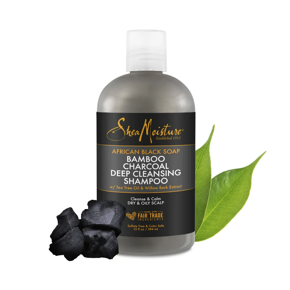 SheaMoisture African Black Soap Bamboo Charcoal Shampoo 13oz | Deep Detox Cleanse - Image 2