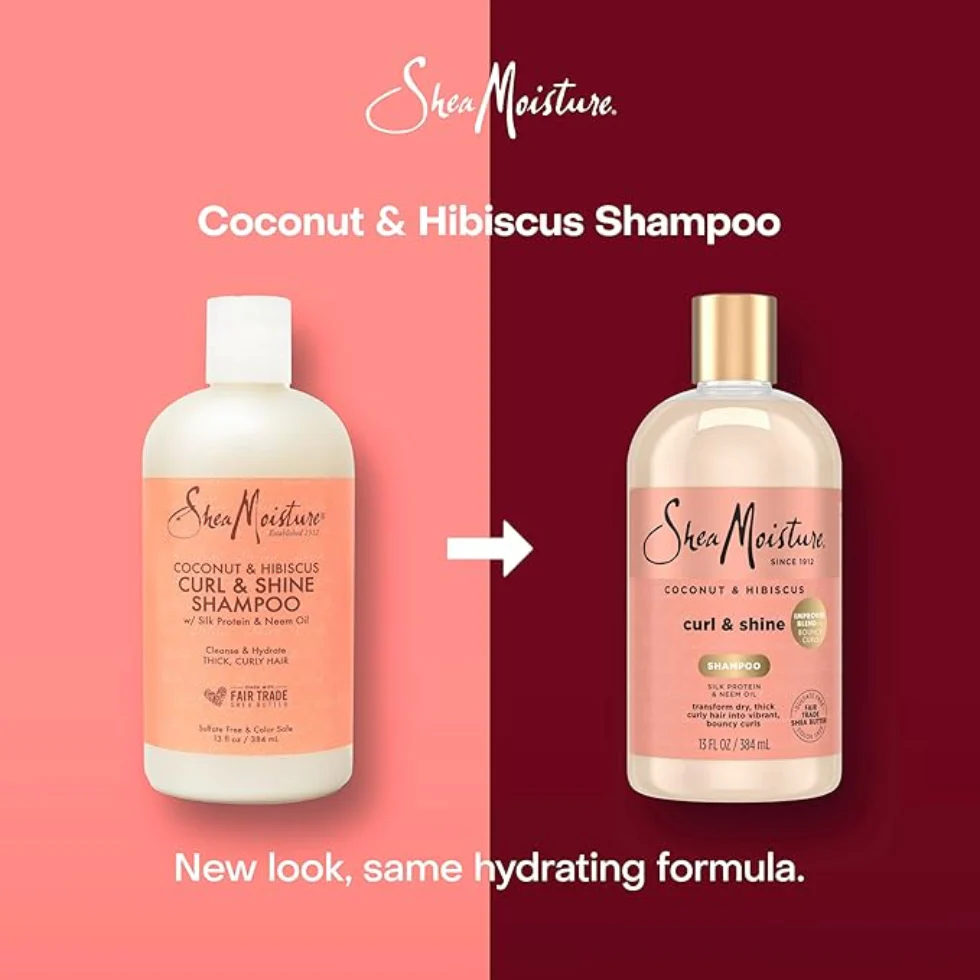 SheaMoisture Coconut & Hibiscus Curl & Shine Shampoo 384ml | Hydrate & Define Curls - Image 2