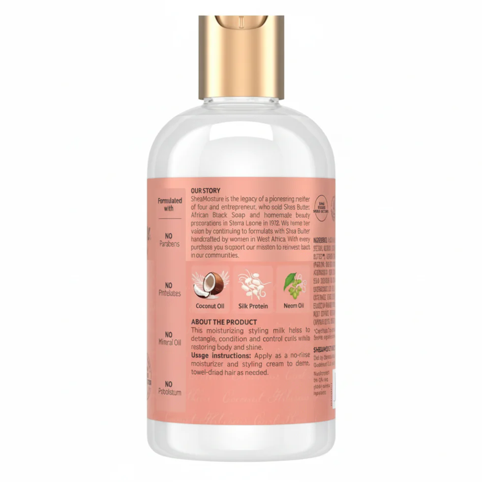 SheaMoisture Coconut & Hibiscus Curl & Shine Style Milk 237ml | Define & Nourish Curls - Image 2