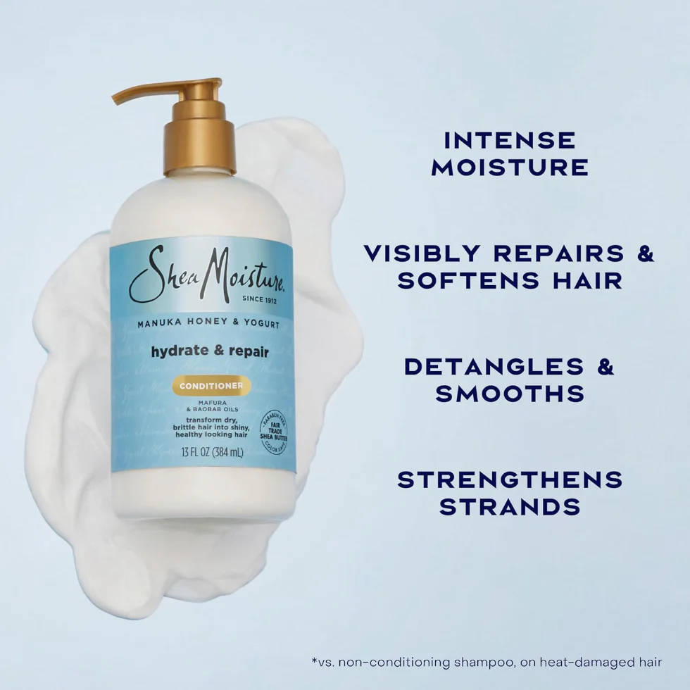 SheaMoisture Manuka Honey & Yogurt Hydrate & Repair Conditioner 384ml | Deep Nourish - Image 2