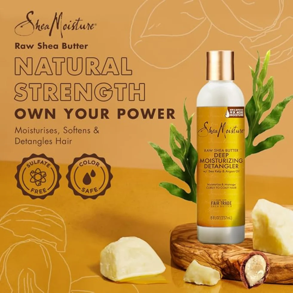 SheaMoisture Raw Shea Butter Deep Moisturizer Detangler 236ml | Extra Moisture & Slip - Image 2