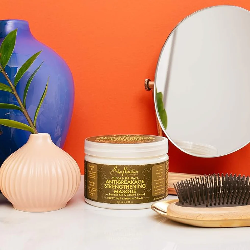 SheaMoisture Yucca & Plantain Anti-Breakage Strengthening Masque 340g | Strengthen & Repair Hair - Image 3