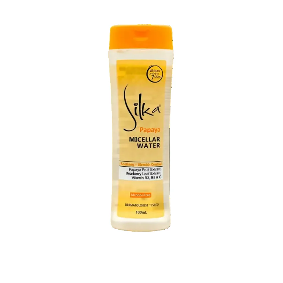 Silka Papaya Micellar Water 100ml | Gentle Makeup Remover & Cleansing Water