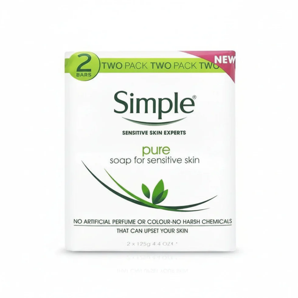 Simple Pure Soap 2x125g | Gentle Cleansing Soap for Sensitive Skin Care