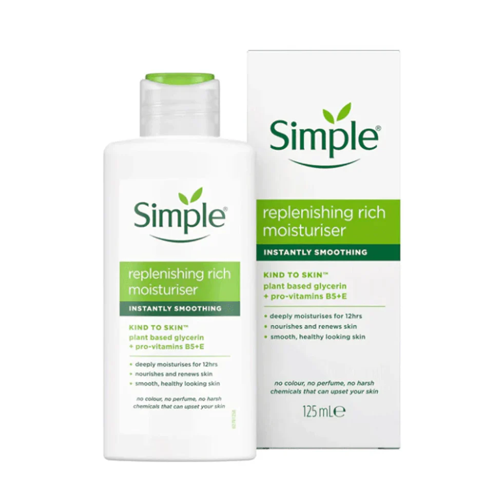 Simple Replenishing Rich Moisturiser 125ml | Deep Hydration for Sensitive Skin