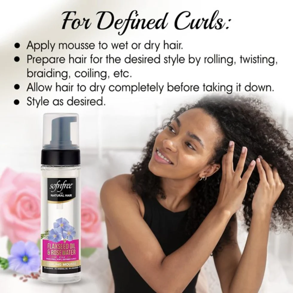 Sof N Free Flaxseed Oil & Rosewater Curling Mousse 200ml | Define Curls - Image 2