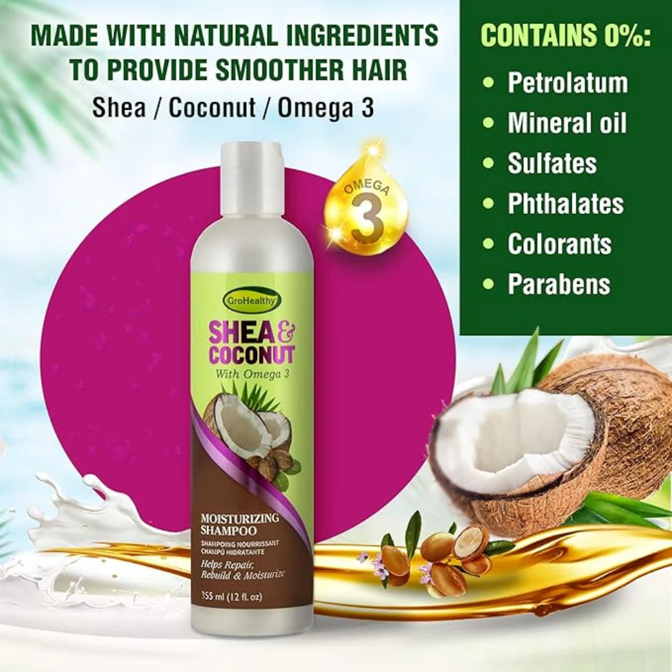 Sofn’Free Gro Healthy Shea & Coconut Moisturizing Shampoo 355ml | Hydrate - Image 3