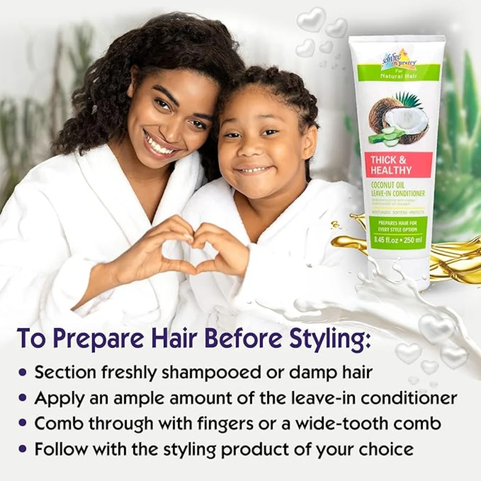Sofn’Free N’Pretty Coconut Oil Leave-In Conditioner 250ml | Thick Healthy Hair - Image 2