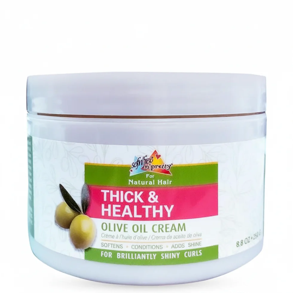 Sofn’Free N’Pretty Olive Oil Cream 8.8oz | Thick Healthy Soft Shine Hair Care