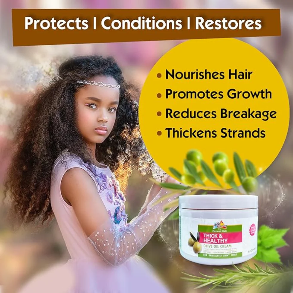 Sofn’Free N’Pretty Olive Oil Cream 8.8oz | Thick Healthy Soft Shine Hair Care - Image 2