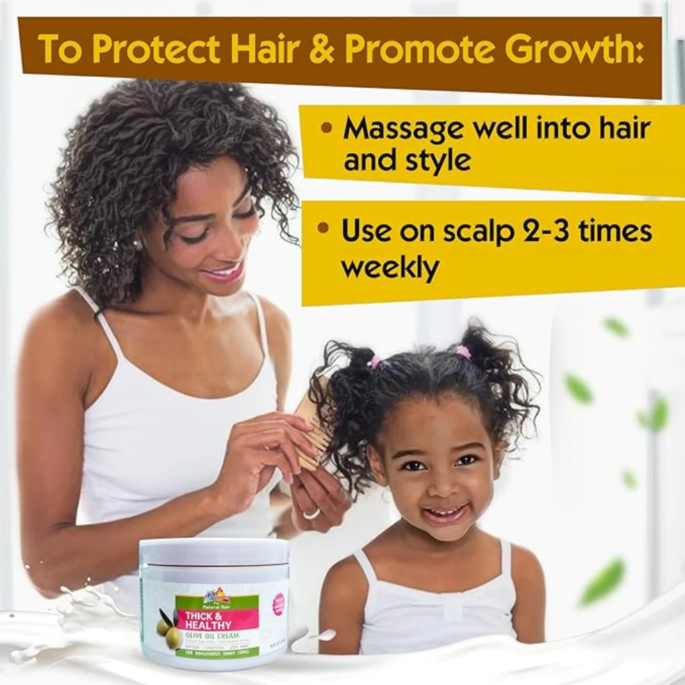 Sofn’Free N’Pretty Olive Oil Cream 8.8oz | Thick Healthy Soft Shine Hair Care - Image 3