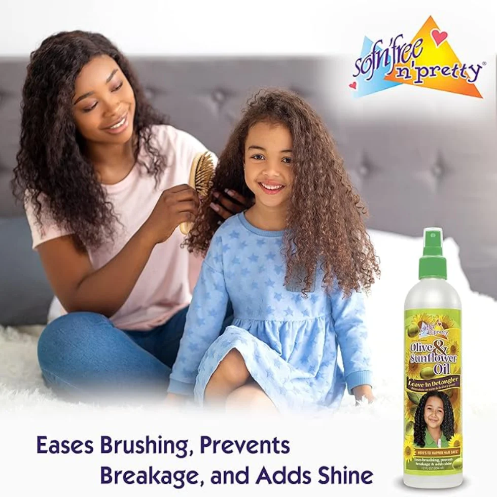 Sofn’Free N’Pretty Leave-In Detangler 12oz | Olive & Sunflower Shine for Curls - Image 4