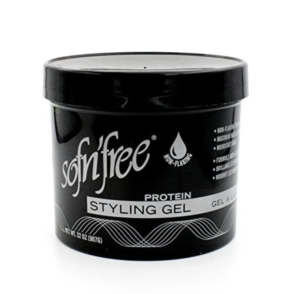 Sofn'free Protein Non-Flaking Styling Gel Black 1000ml | Max Hold