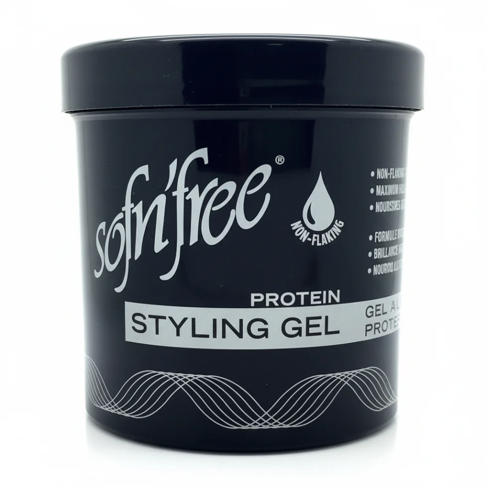 Sofn’Free Protein Styling Gel Black 170g | Max Hold & Shine Hair Gel