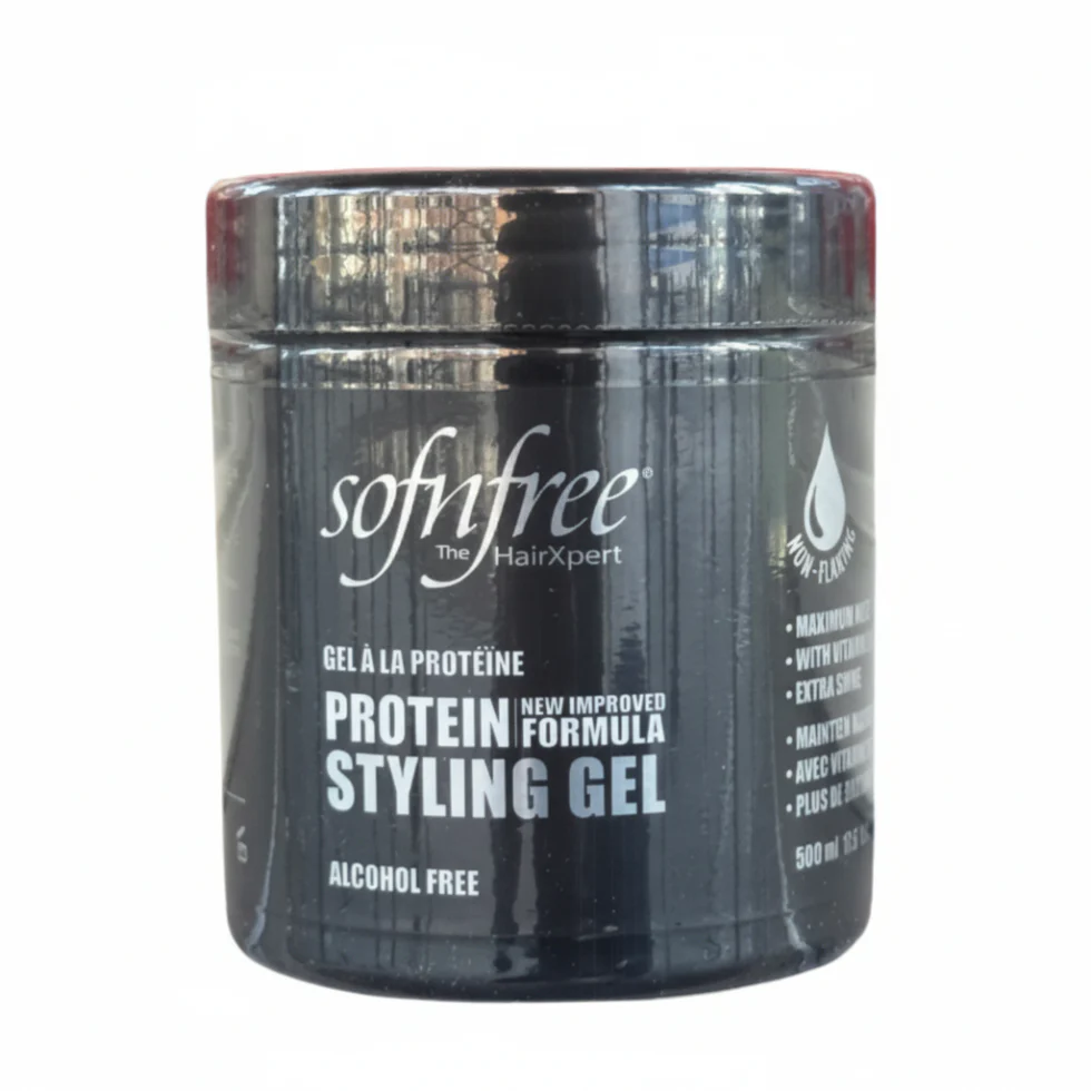 Sofn’Free Protein Styling Gel 500ml | Alcohol-Free Maximum Hold & Shine