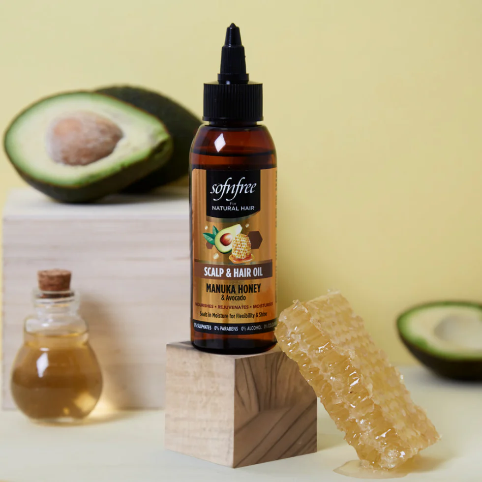 Sofn'Free Scalp & Hair Oil Manuka Honey & Avocado 100ml | Nourish Hair - Image 2