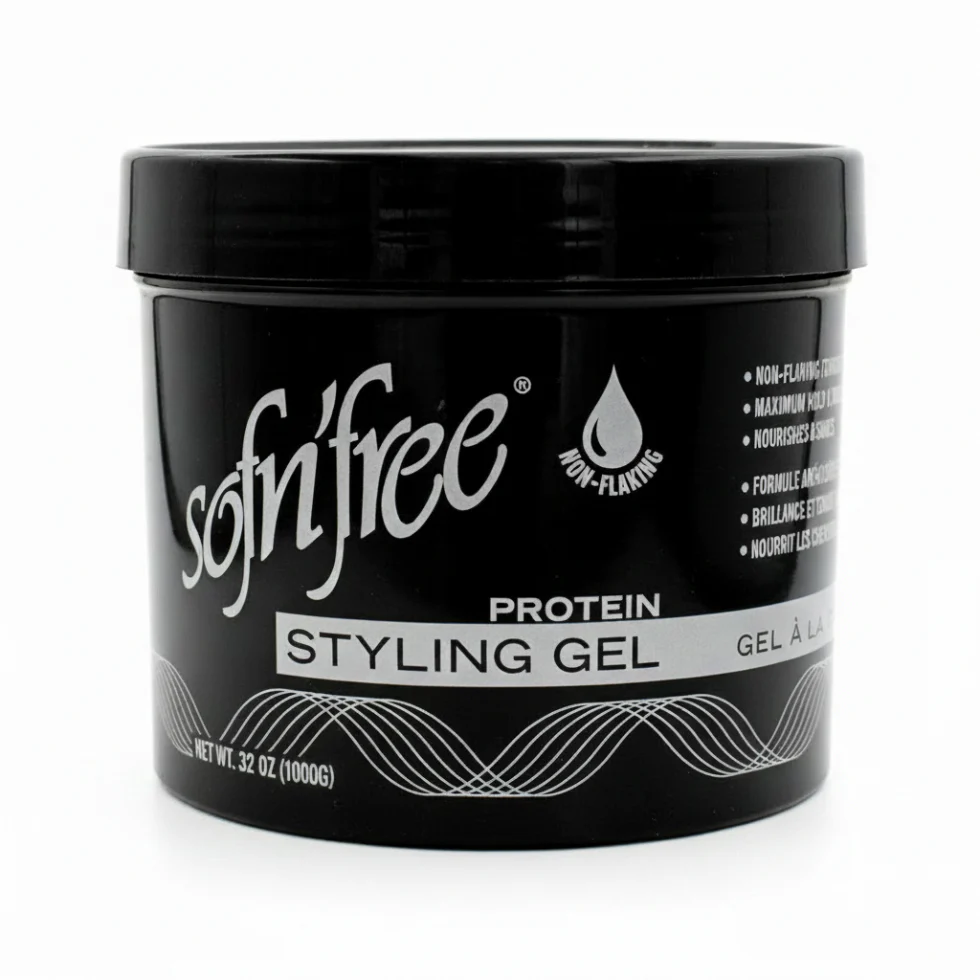 Sofn'Free Protein Styling Gel Black 1000ml | Maximum Hold & Shine