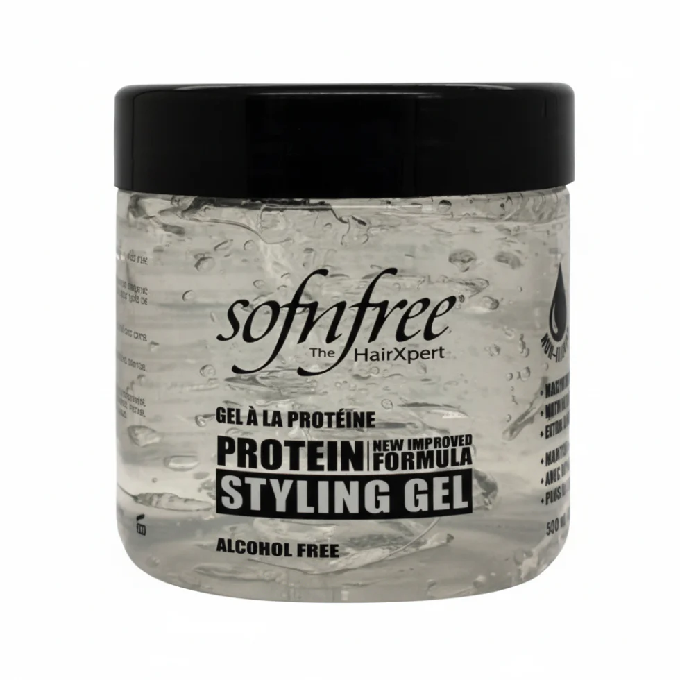 Sofn'Free Protein Styling Gel Clear 500ml | Max Hold & No Flakes