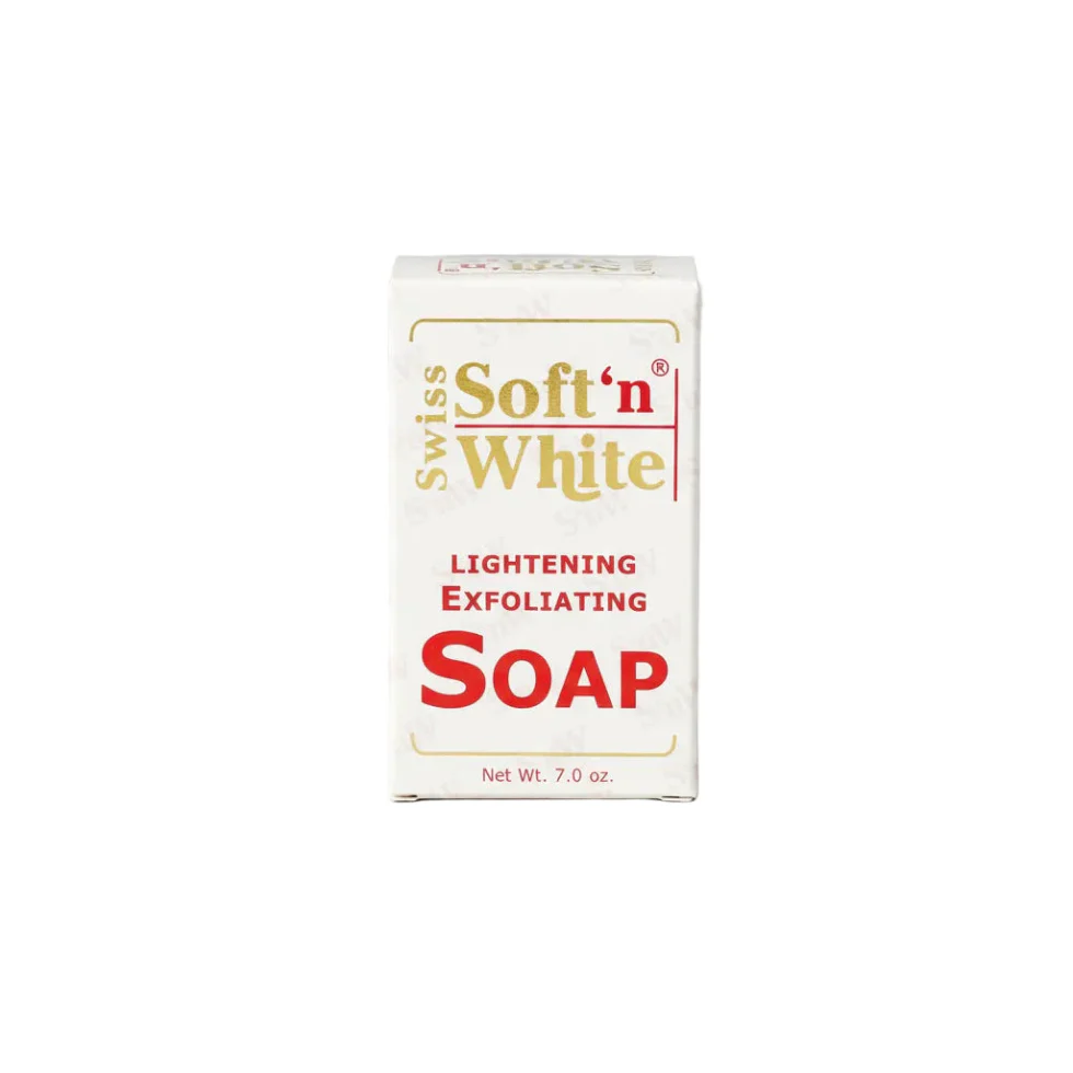 Soft N White Swiss Exfoliating Soap 7oz | Brightening Skin Polish Bar