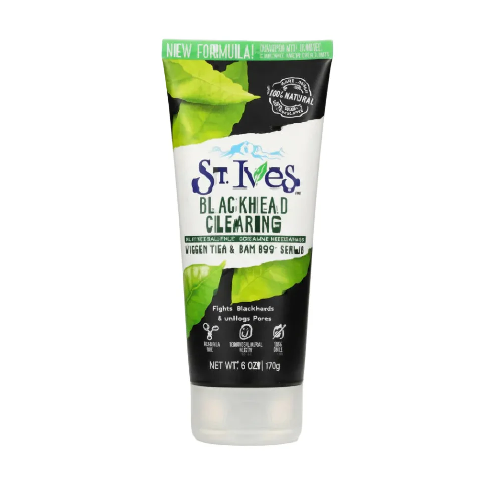 St. Ives Blackhead Clearing Scrub Green Tea 150ml | Deep Pore Clean & Oil Control